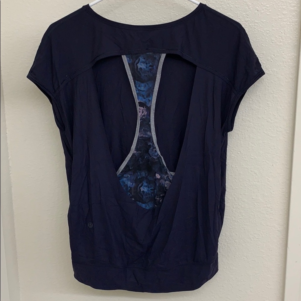 Lululemon sheer and backless/cut-out back shirt